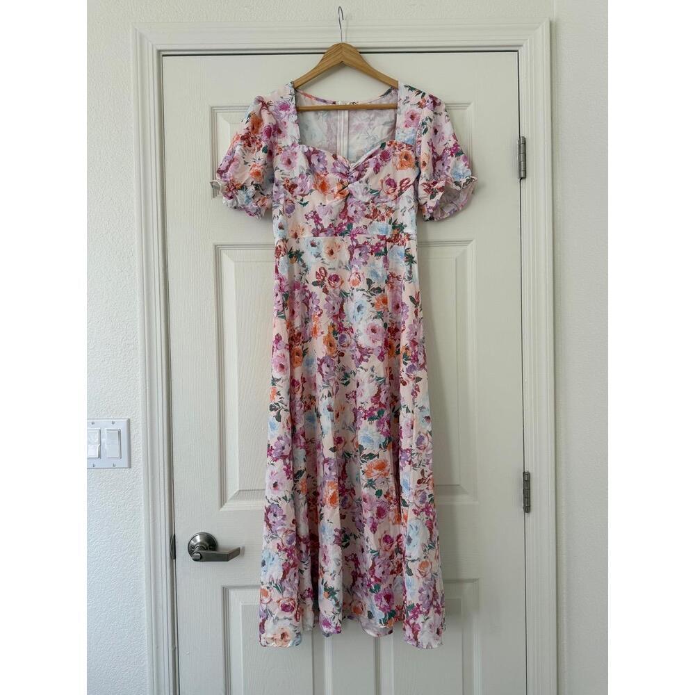 Floral Sweetheart Midi Dress size medium